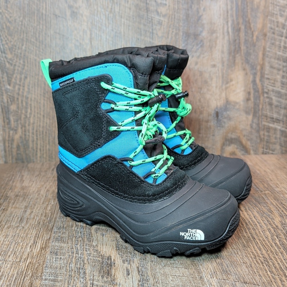 THE NORTH FACE YOUTH ALPENGLOW V WATERPROOF BOOTS BLUE / BLACK Size US 13 C Kids - Picture 1 of 13
